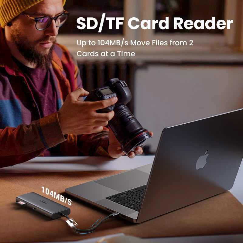 9-in-1 USB-C Hub – 4K@60Hz HDMI, 10Gbps USB, RJ45, PD 100W