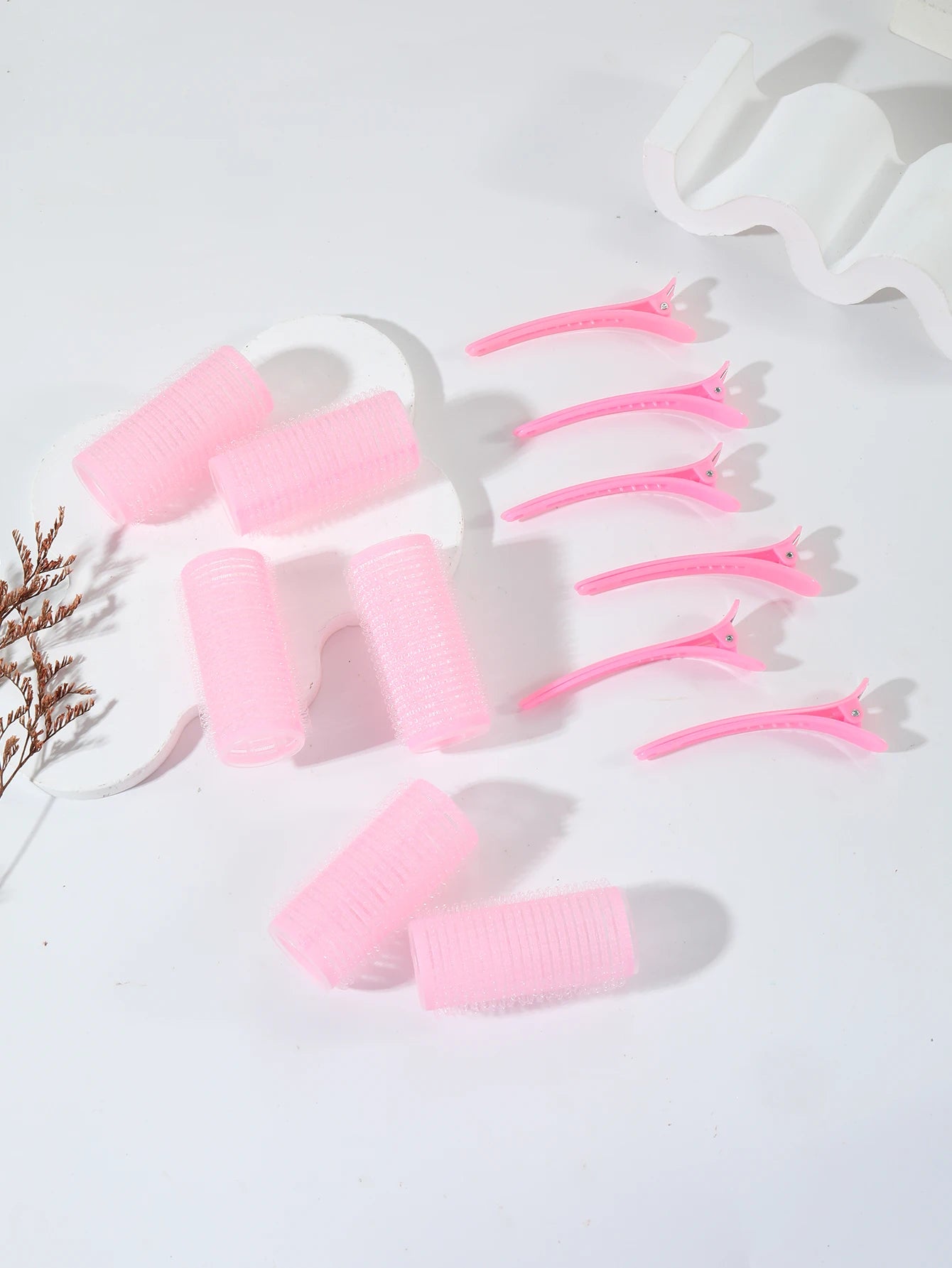 12pcs Self-Adhesive Hair Curlers & Bangs Clips for Styling Wigs