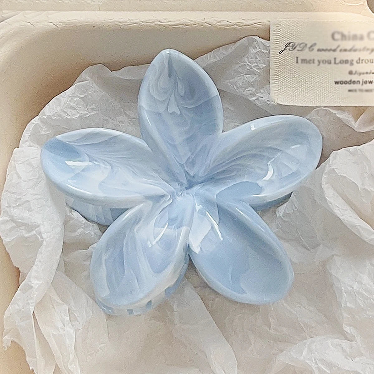 2 Pcs Marble Flower Hair Claw Clips – Cute Beach Hair Accessories