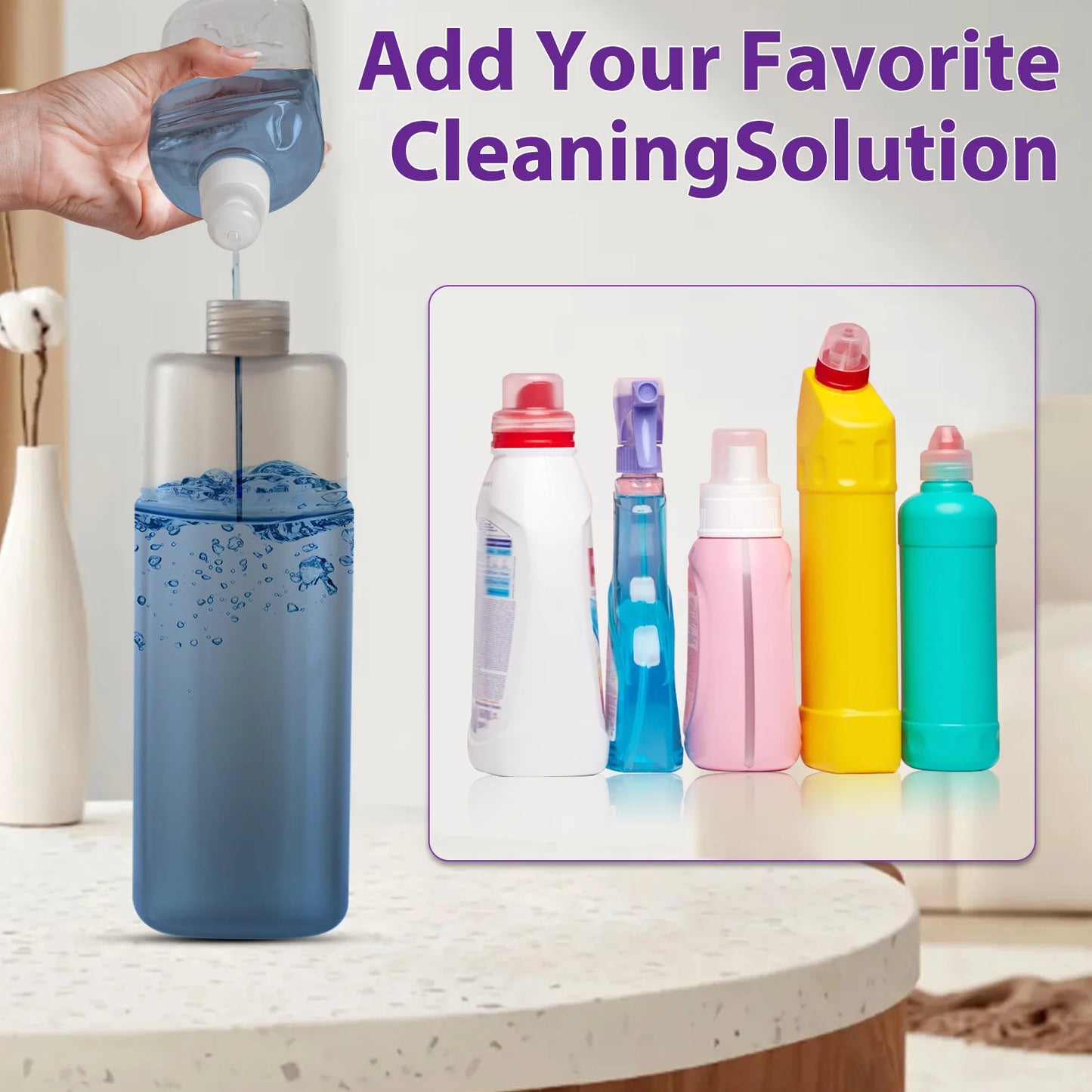 DARIS Spray Mop – 500ml Refillable Bottle, 3 Microfiber Pads