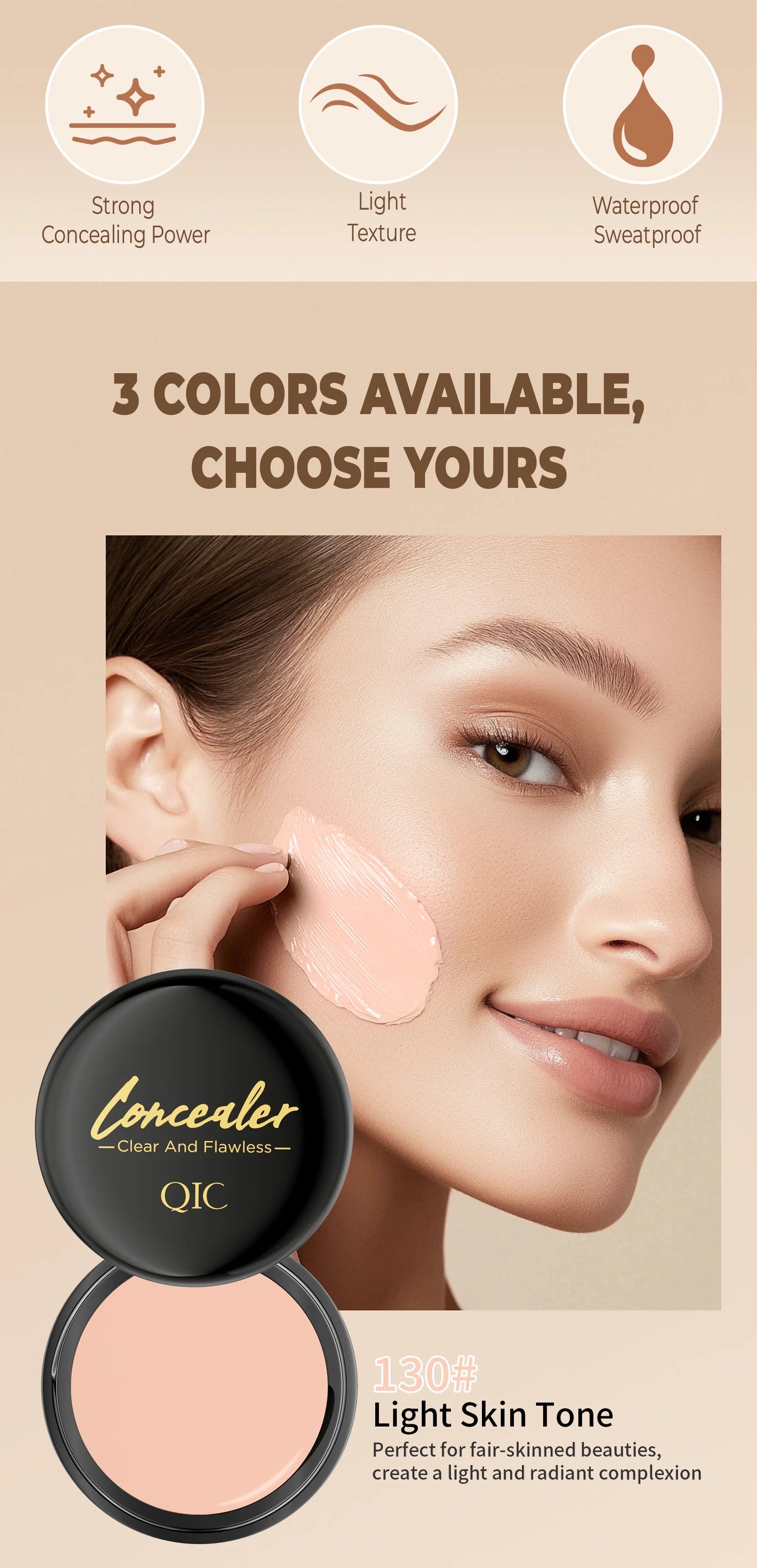 Waterproof Full Coverage Concealer for Scars, Tattoos & Blemishes