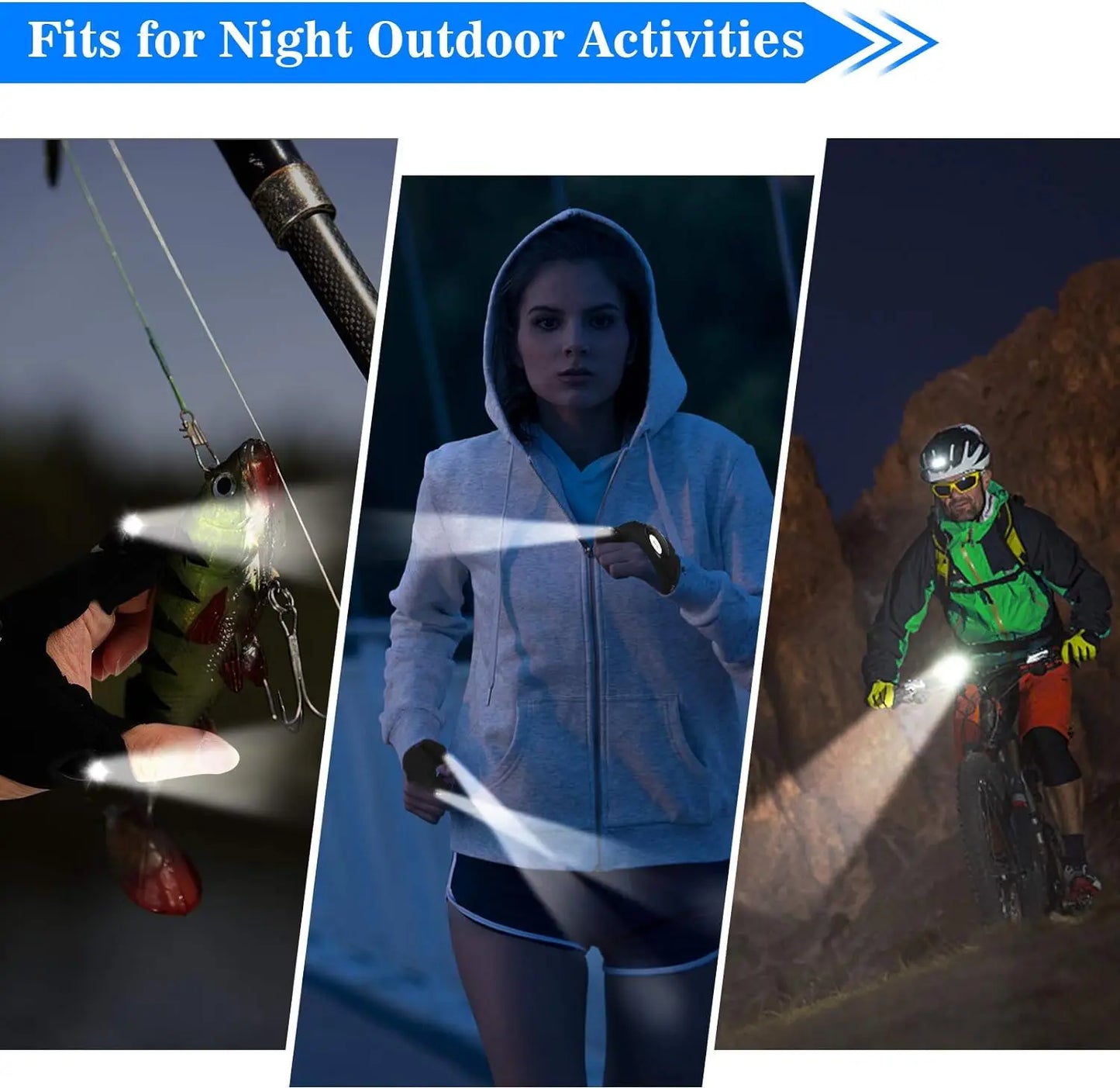 LED Half Finger Gloves – Waterproof Fingerless Gloves for Outdoor Activities