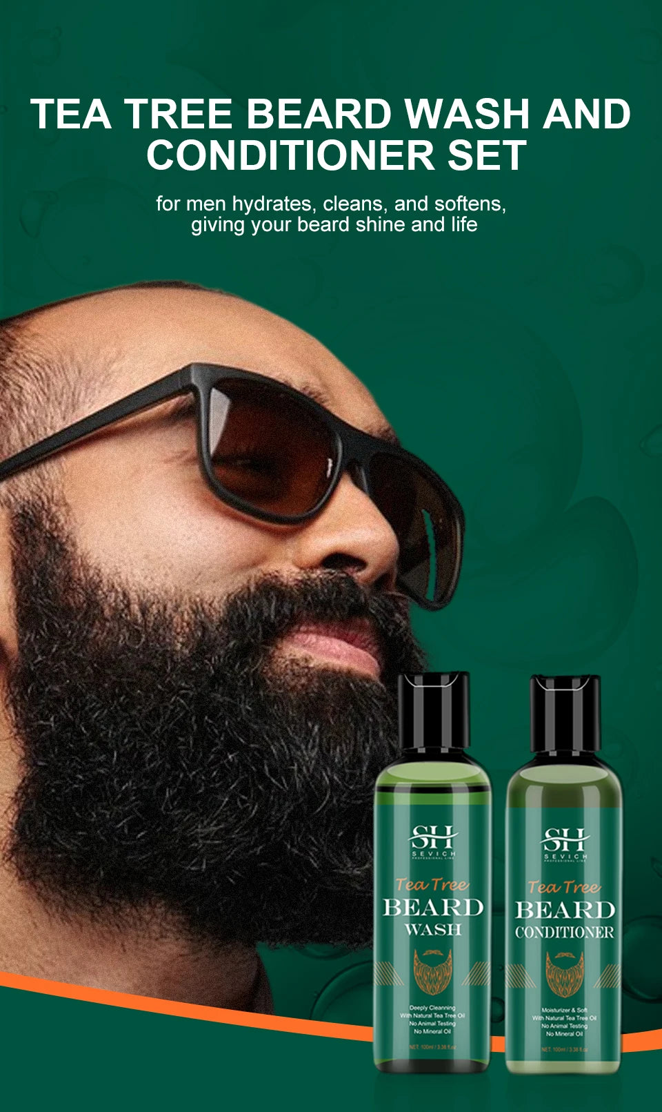 Beard Growth Kit for Men – Oil, Shampoo & Moustache Care Set