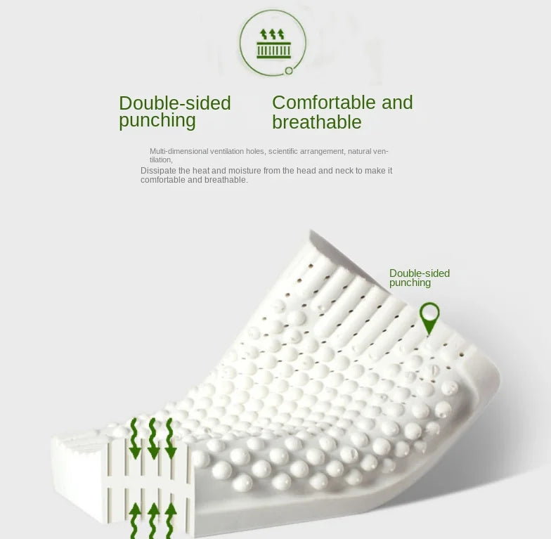 Natural Latex Orthopedic Pillow | Massage Sleep Support Cushion