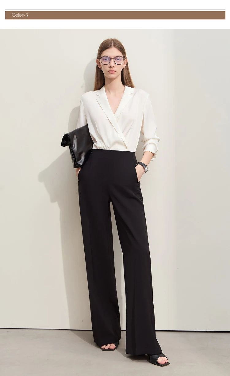 Women’s Wide-Legged Casual Pants – Summer Straight Full-Length Trousers