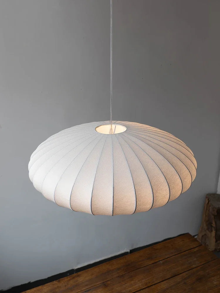 Handmade Silk Pendant Chandelier – Wabi-Sabi Lighting