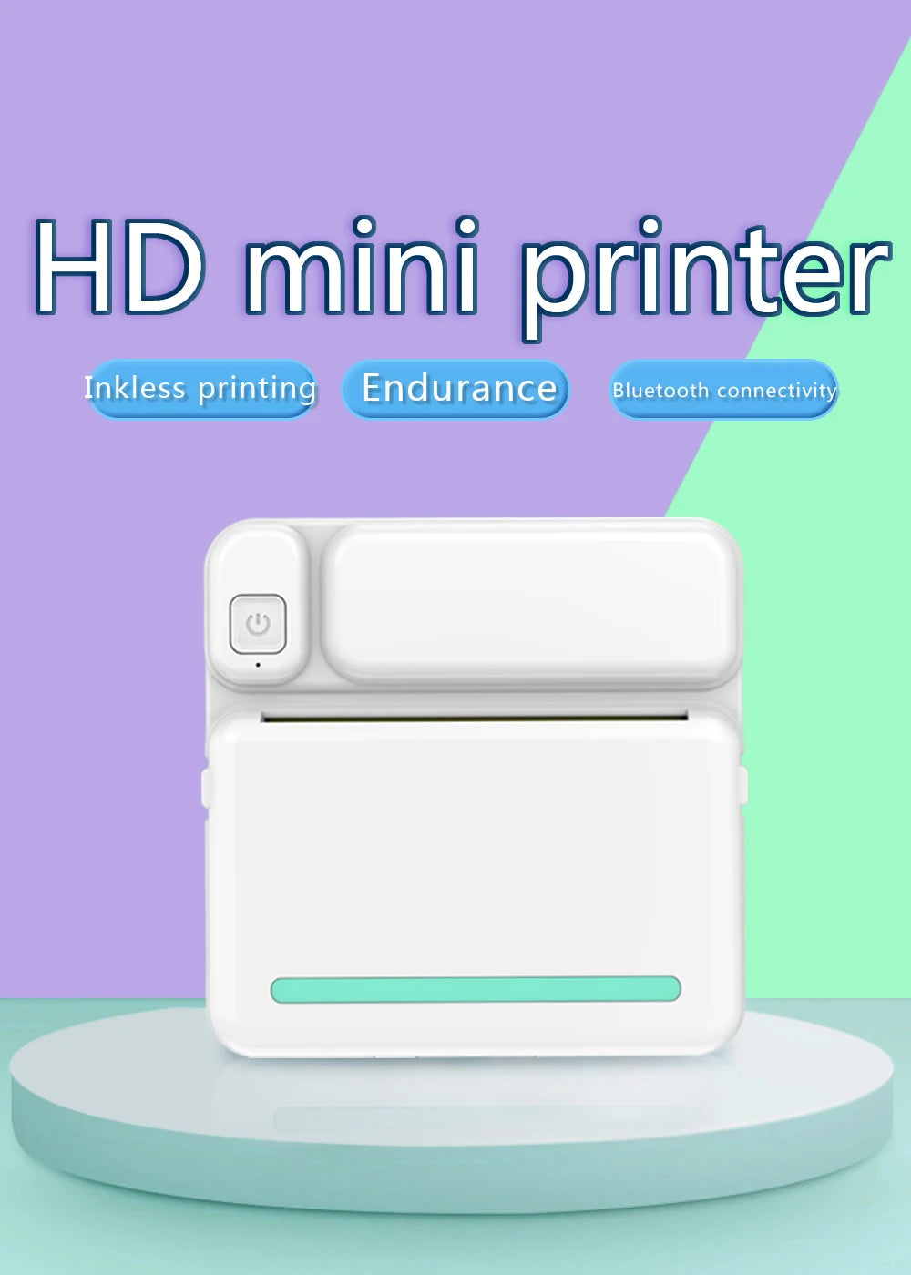 Mini Bluetooth Label Printer – Portable Error Note Photo Printer