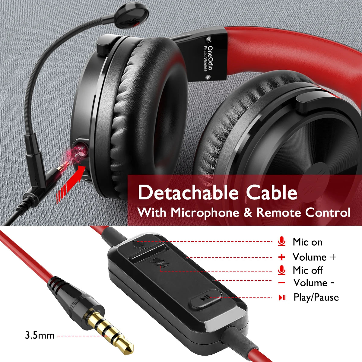 2-in-1 Bluetooth 5.2 Headphones – Wireless & Wired with Mic