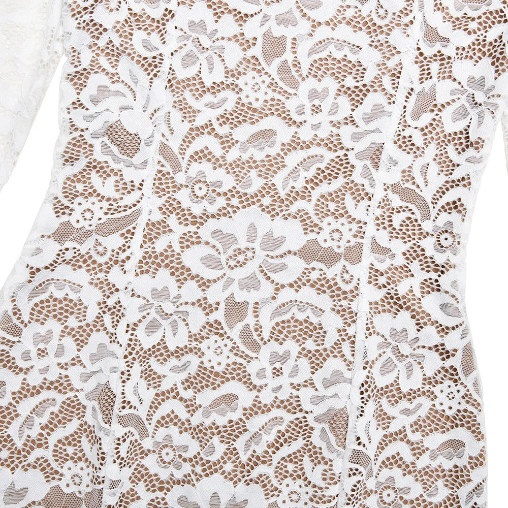 Women’s Elegant Lace Bodycon Dress – Long Sleeve Fishtail Evening Dress