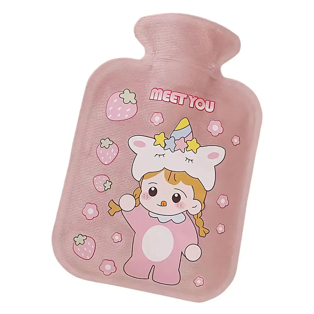 Plush Hot Water Bottle – Soft Portable Bed & Foot Warmer