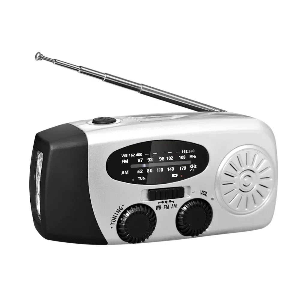 Emergency Hand Crank Radio – Solar, NOAA, Power Bank, FM/AM/WB