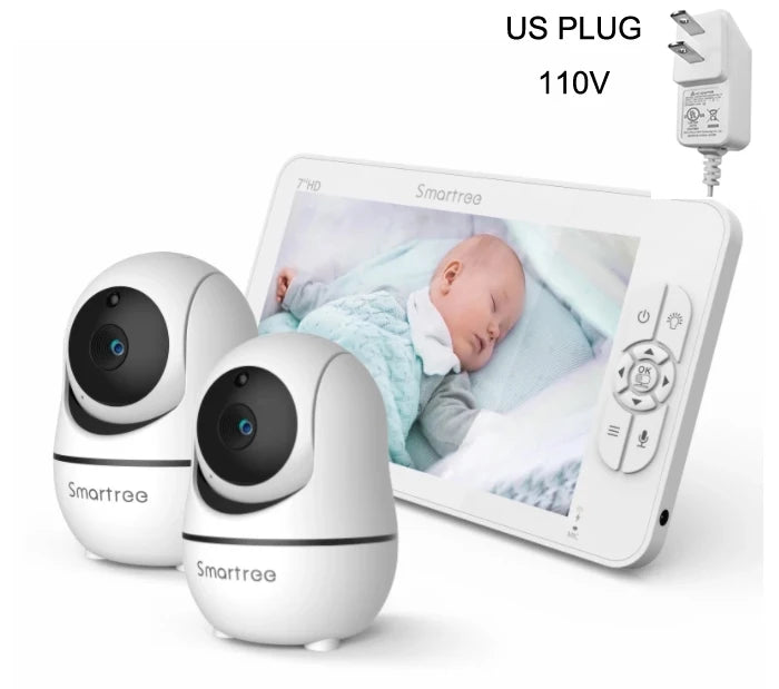 7" 1080P HD Split Screen Baby Monitor – Dual Cameras & Remote Control
