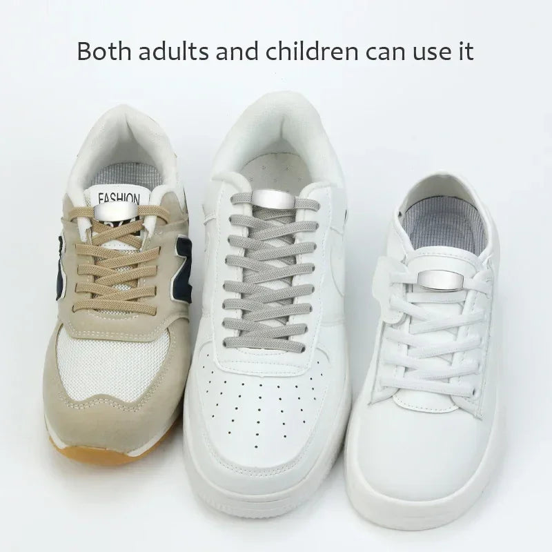 No-Tie Elastic Shoelaces with Metal Lock | Quick Fit for All Shoes