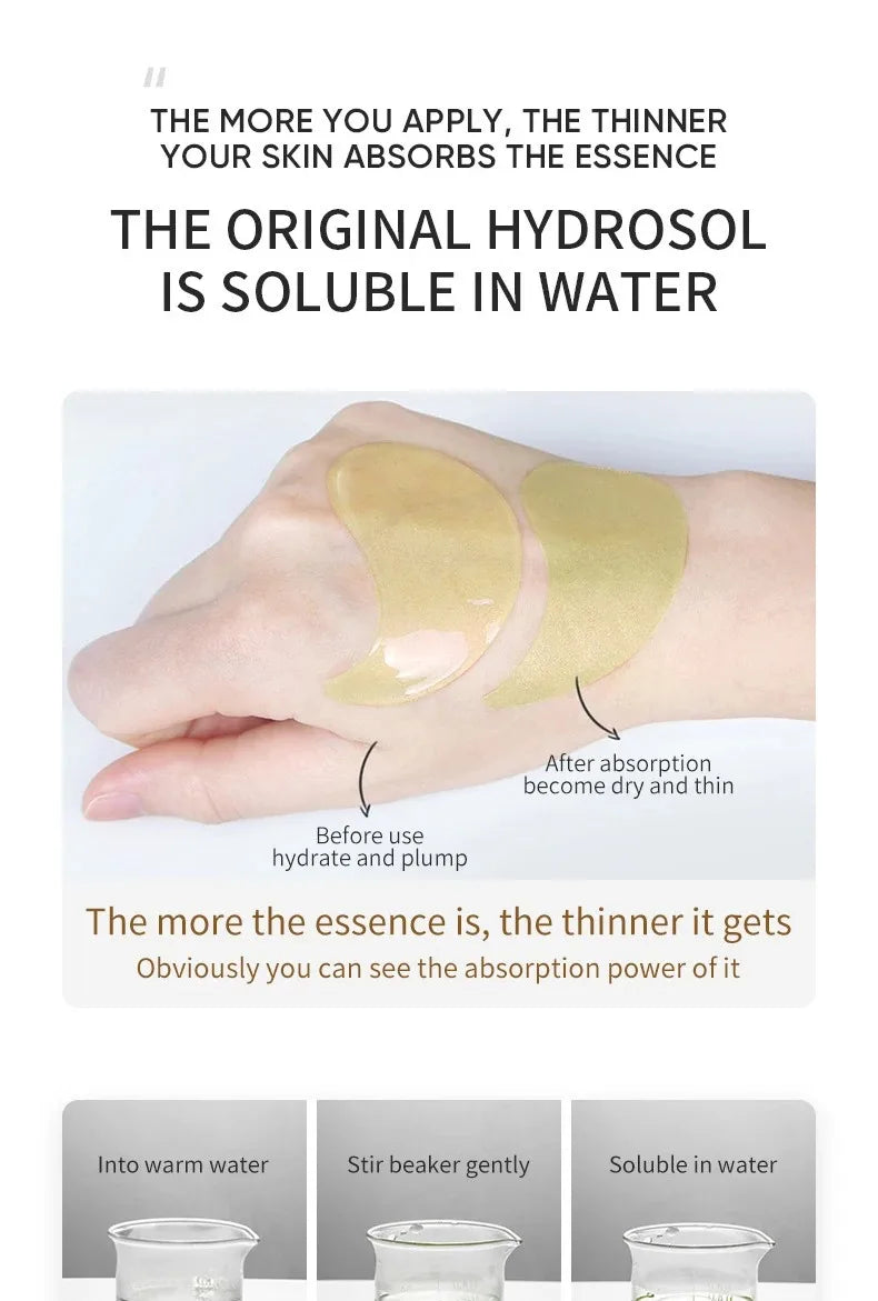 Avocado & Gold Eye Mask Patches – Anti-Wrinkle & Dark Circles