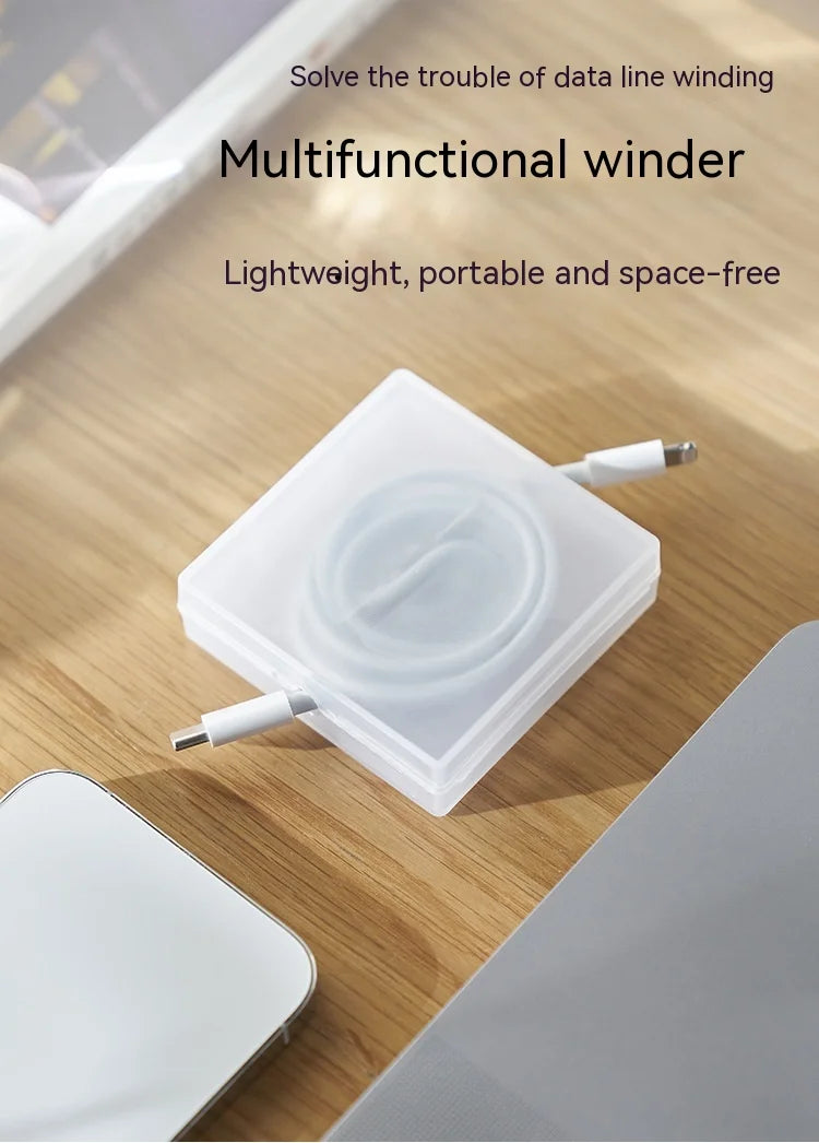 Portable Transparent Cable Organizer & Retractable Wire Winder