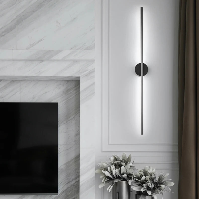 60cm Minimalist Linear LED Wall Sconce – White Light Fixture