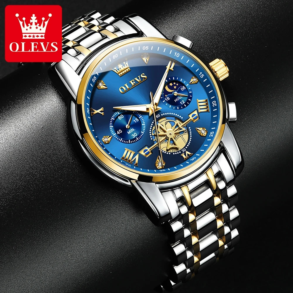 Cartmela 2856 Men’s Quartz Watch – Skeleton Flywheel Chronograph