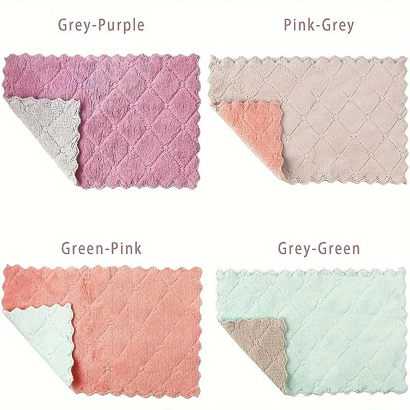 10pcs Microfiber Dish Cloths – Double-Sided Cleaning Rags for Kitchen