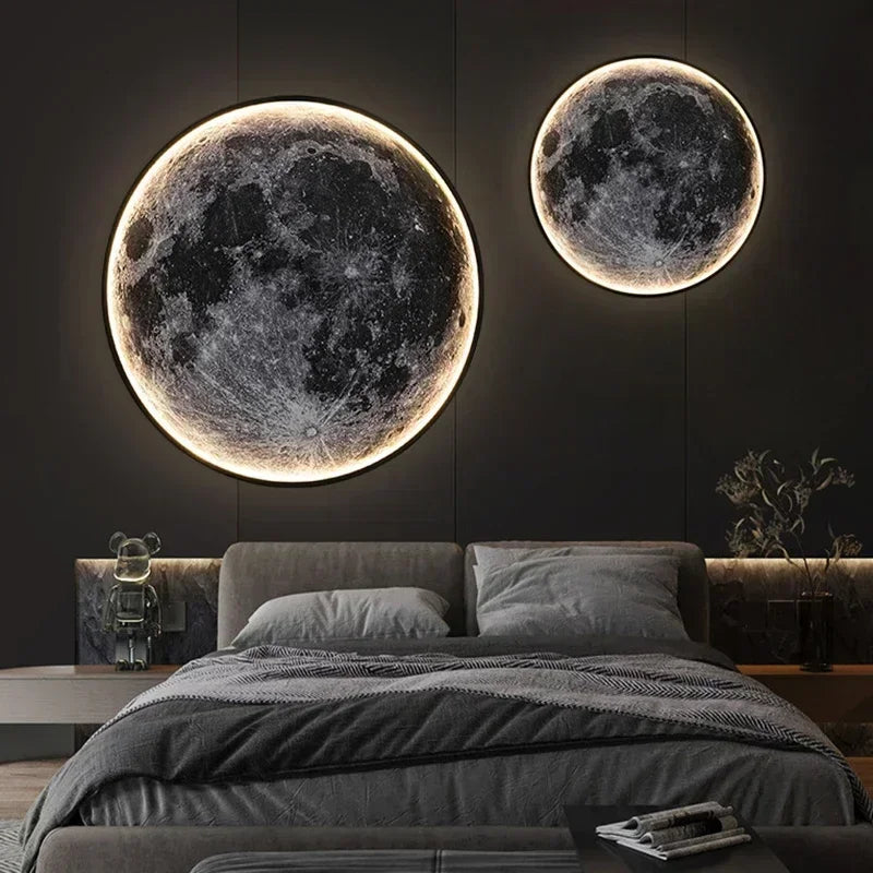 Modern 3D Moon LED Wall Lamp – Bedroom & Living Room Light