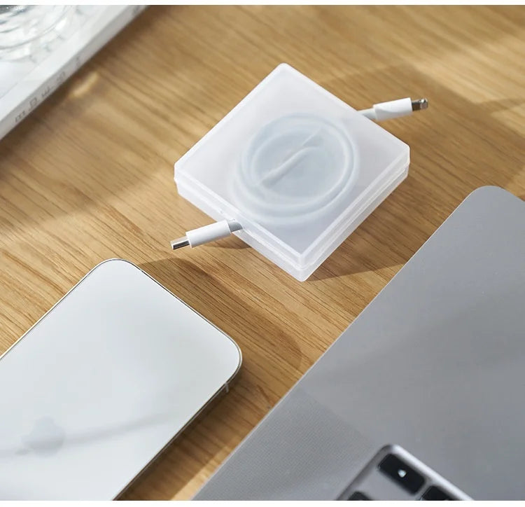 Portable Transparent Cable Organizer & Retractable Wire Winder