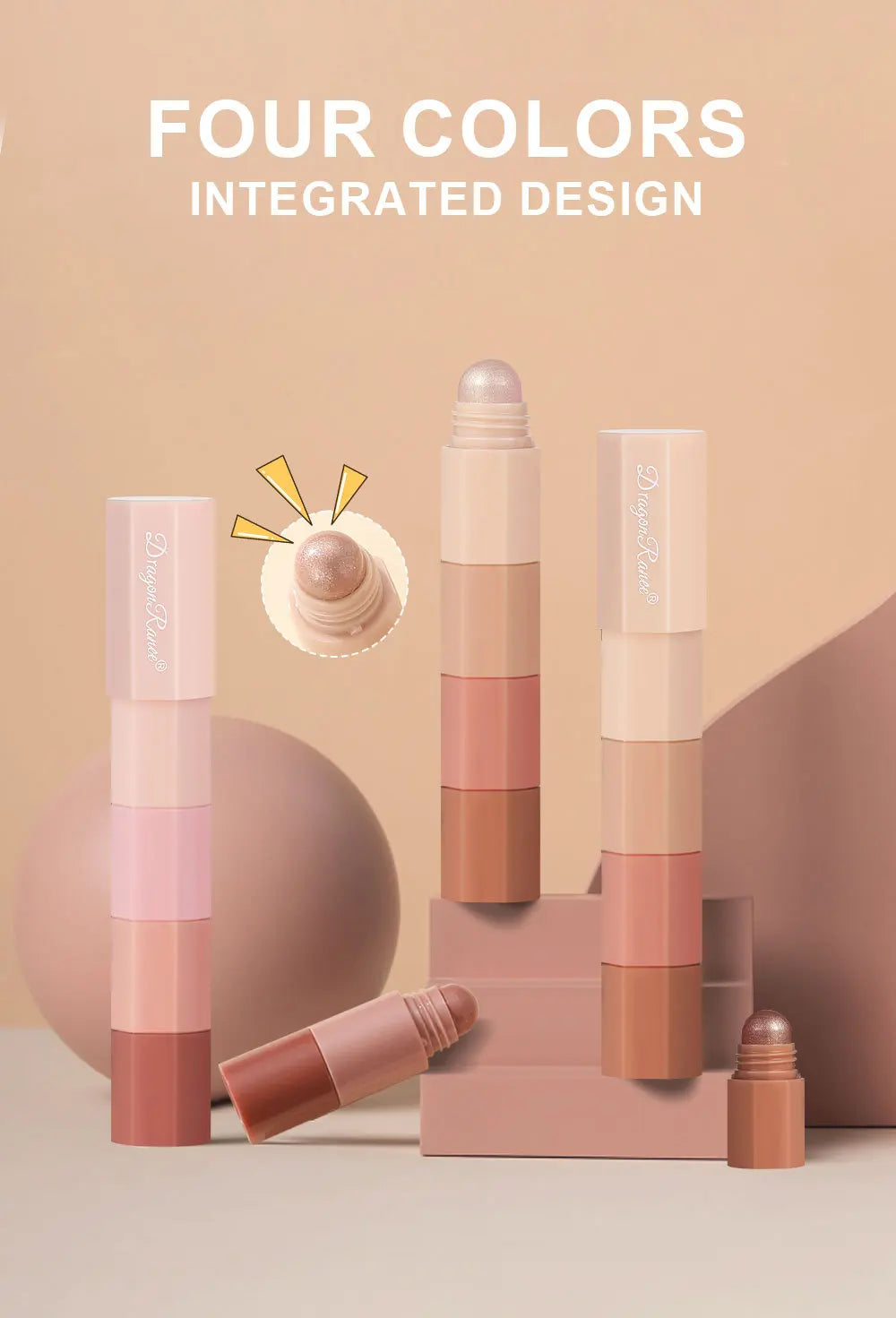 4-Color Lazy Eyeshadow Pencil Set – Waterproof & Shimmer Finish