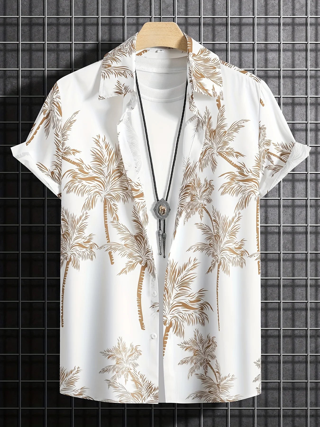 Men’s Palm Tree Shirt – Casual Hawaiian Short Sleeve Top