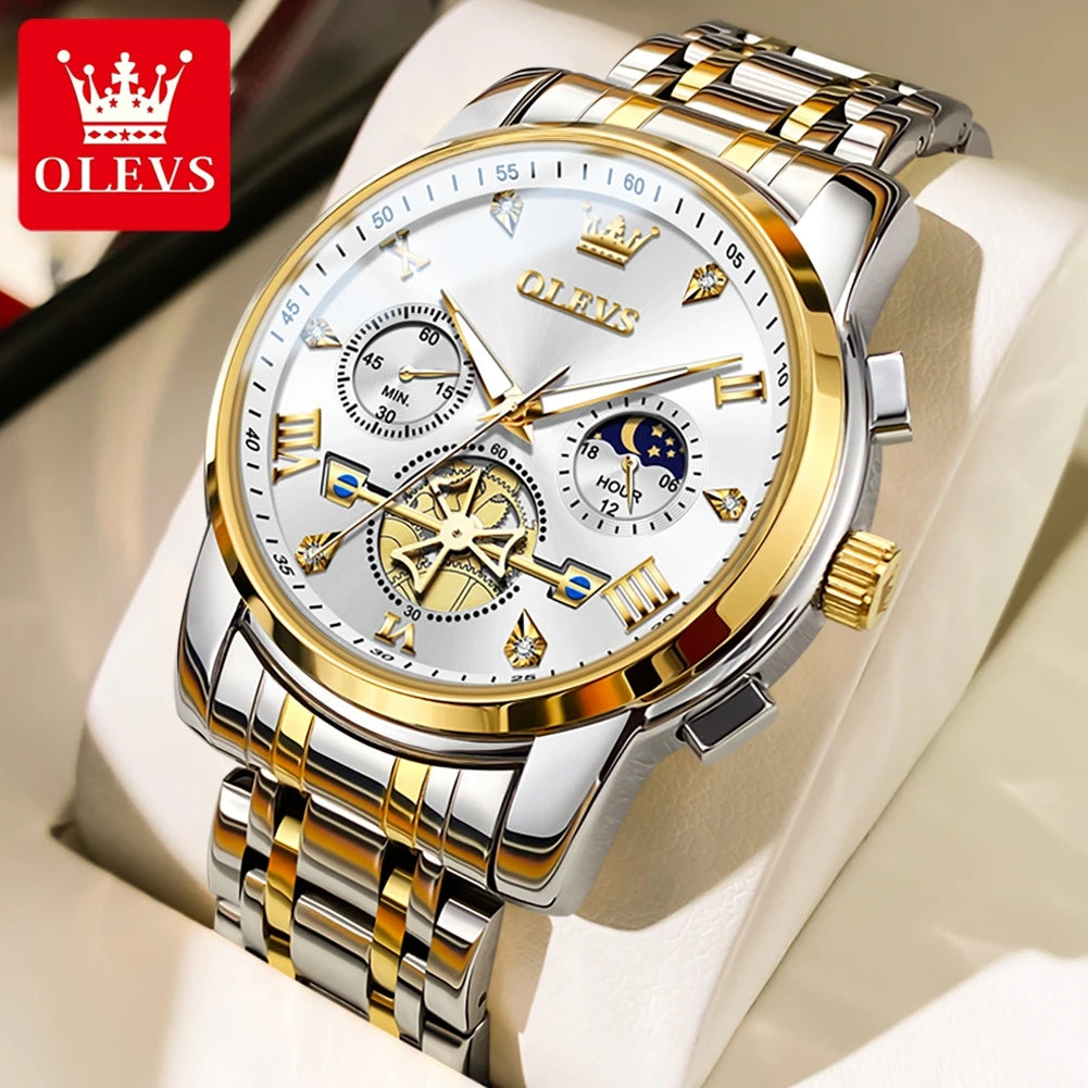 Cartmela 2856 Men’s Quartz Watch – Skeleton Flywheel Chronograph