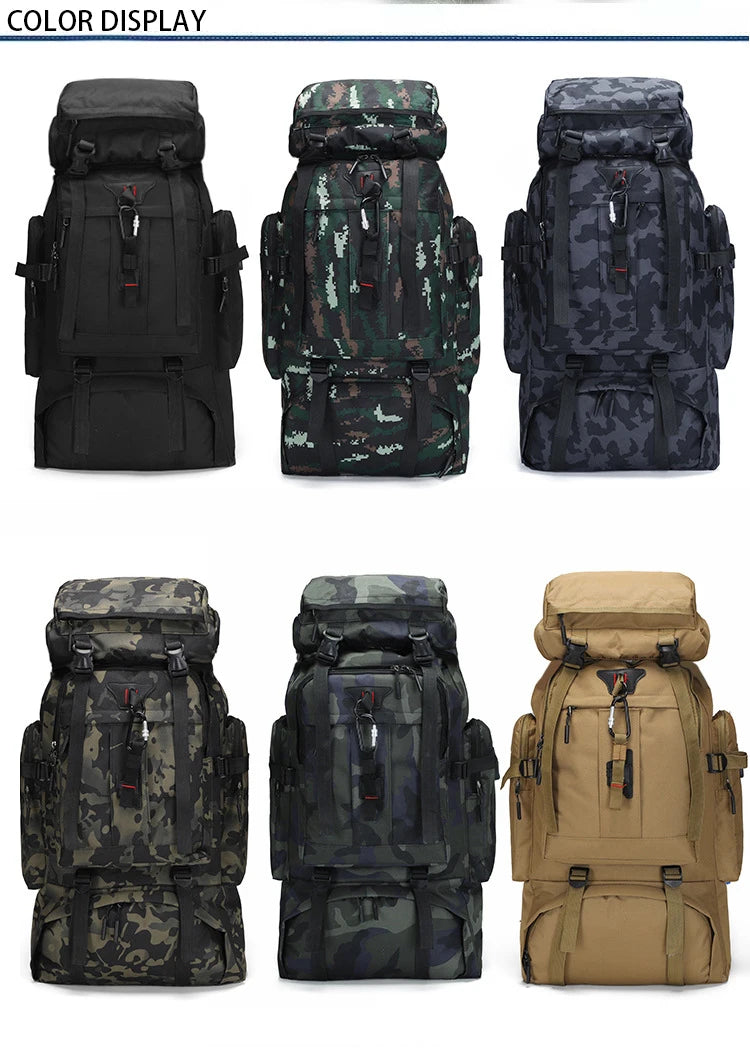 80L Large Capacity Waterproof Camouflage Outdoor Backpack