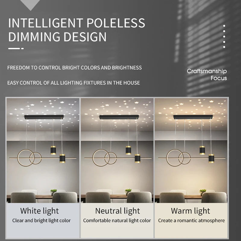 100cm Modern LED Pendant Light – Long Strip Dining Table Fixture