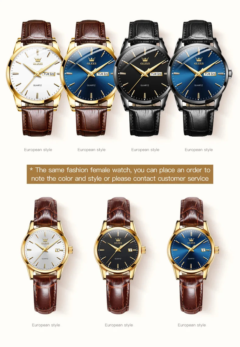 Classic Men's Quartz Watch – Waterproof Leather Strap Timepiece