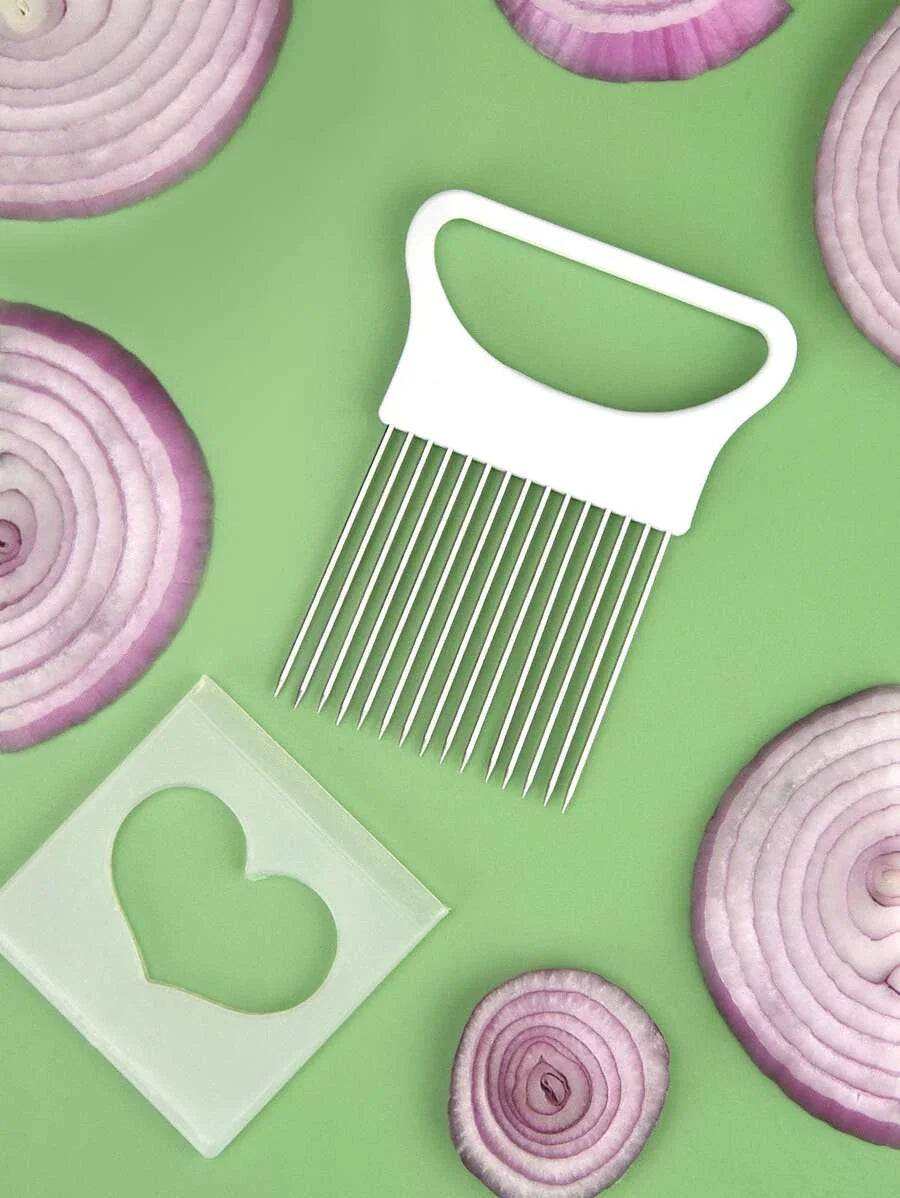 Stainless Steel Onion Slicer Holder – Safe & Easy Cutting Tool