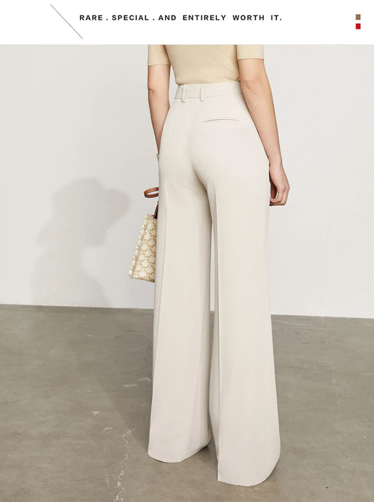 Women’s Wide Leg Chiffon Pants – High Waist Loose Office Trousers