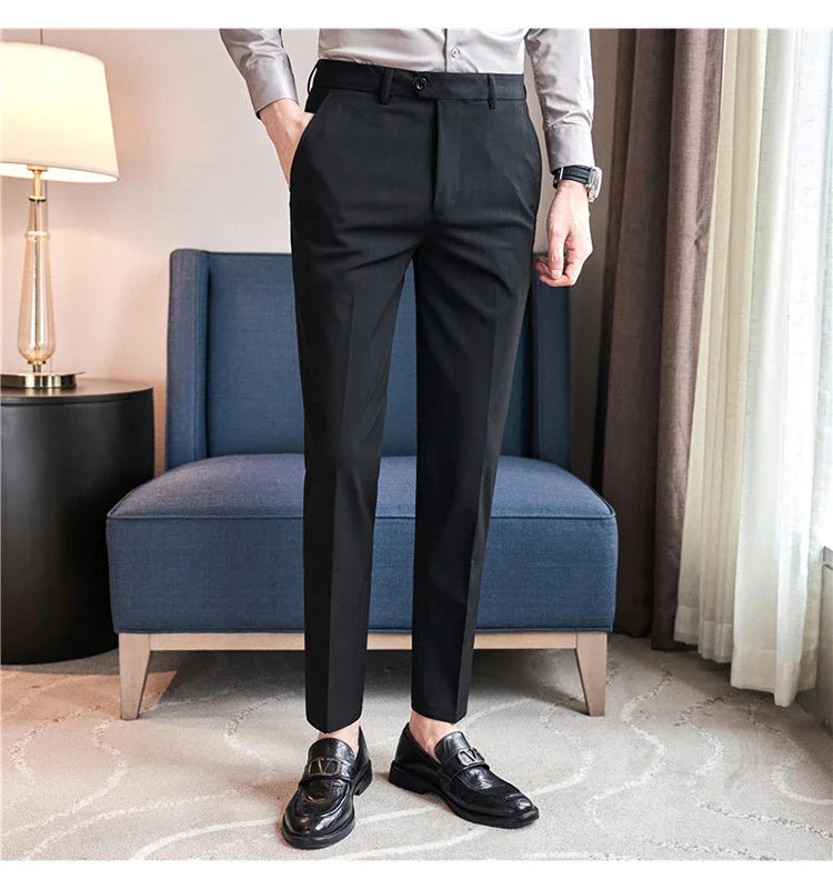 Cartmela Men’s Black Striped Suit Pants