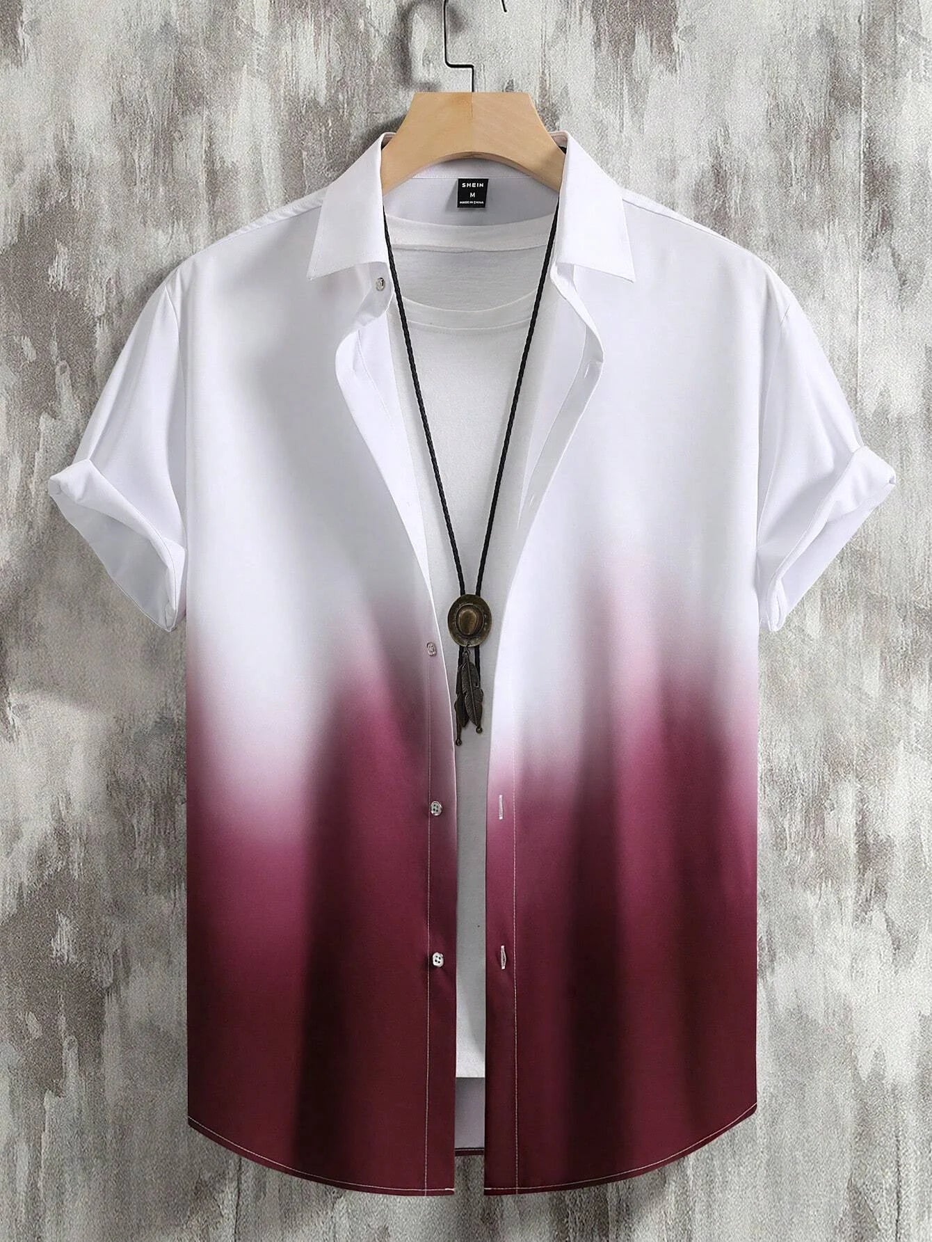 Men’s 3D Graphic Print Shirt – Gradient Short Sleeve Summer Top