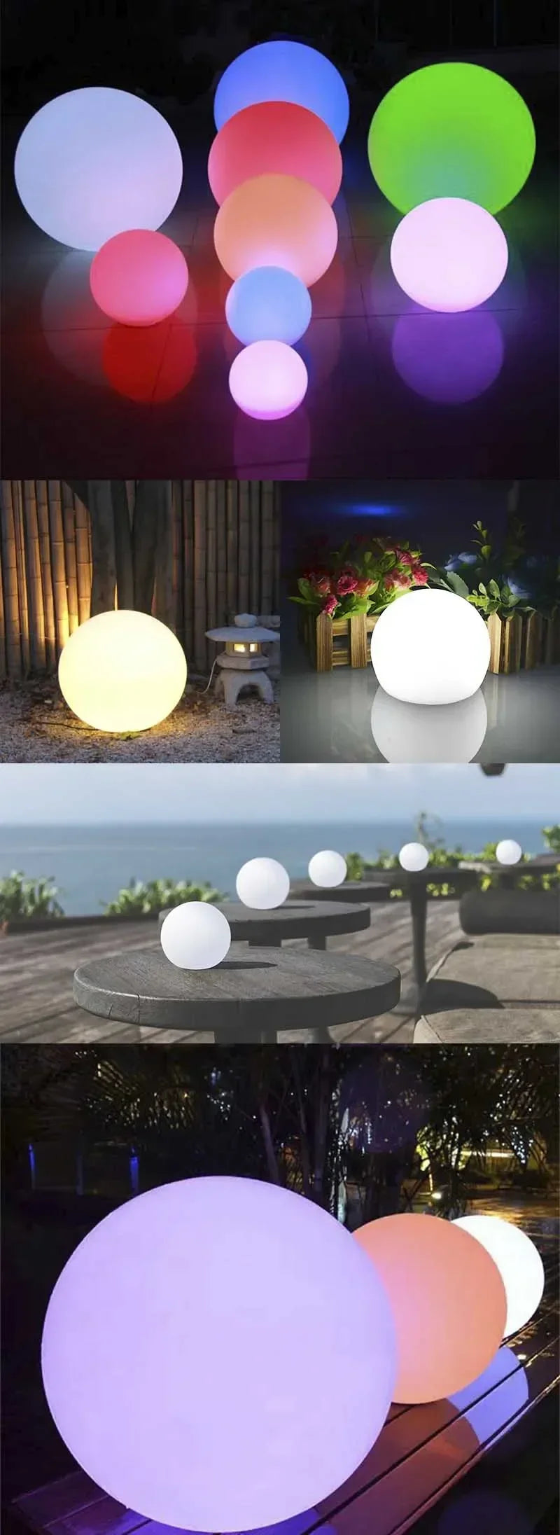 LED Solar Ball Light – Outdoor Garden, USB Charging, Remote Control