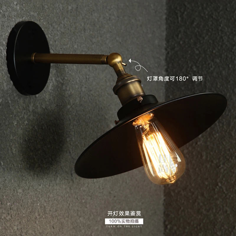 Vintage Wall Lamp with Switch – Adjustable Industrial Loft Light