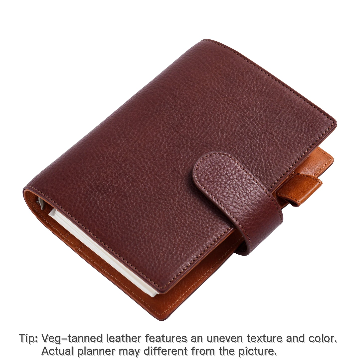 Elite Personal Size Rings Planner – Vegetable Tanned Leather, 25mm Rings