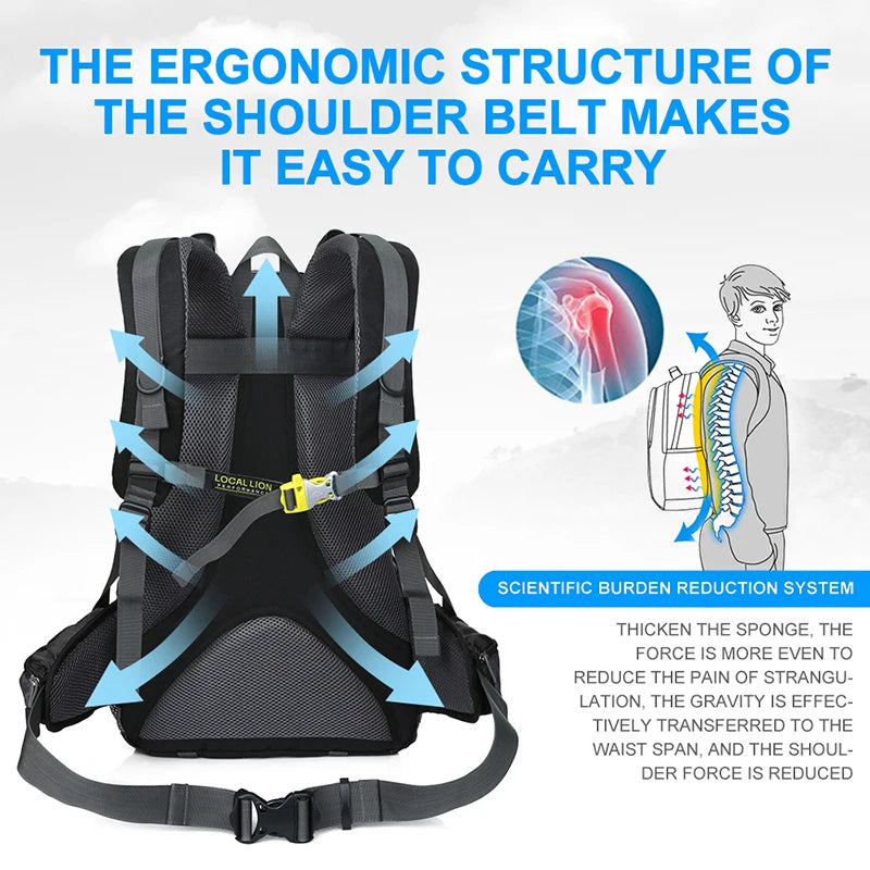 40L Sturdy Hiking Backpack Storage Bag – Tactical Travel Gear