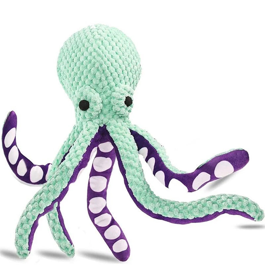 Plush Octopus Dog Toy – Interactive Squeaky & Tear-Resistant Chew Toy