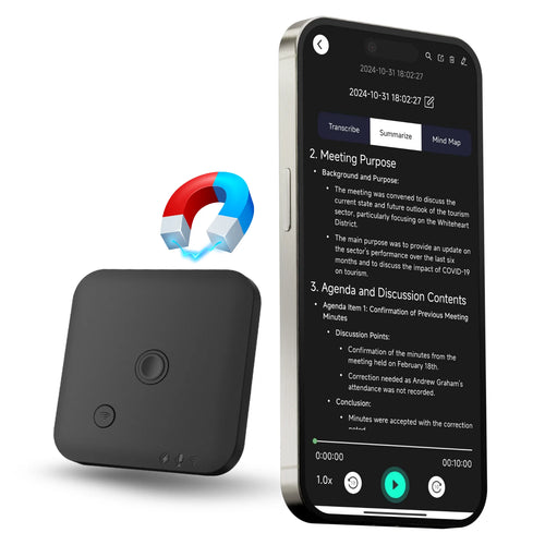 AI Voice & Call Recorder – Speech-to-Text, 64GB, 100 Languages