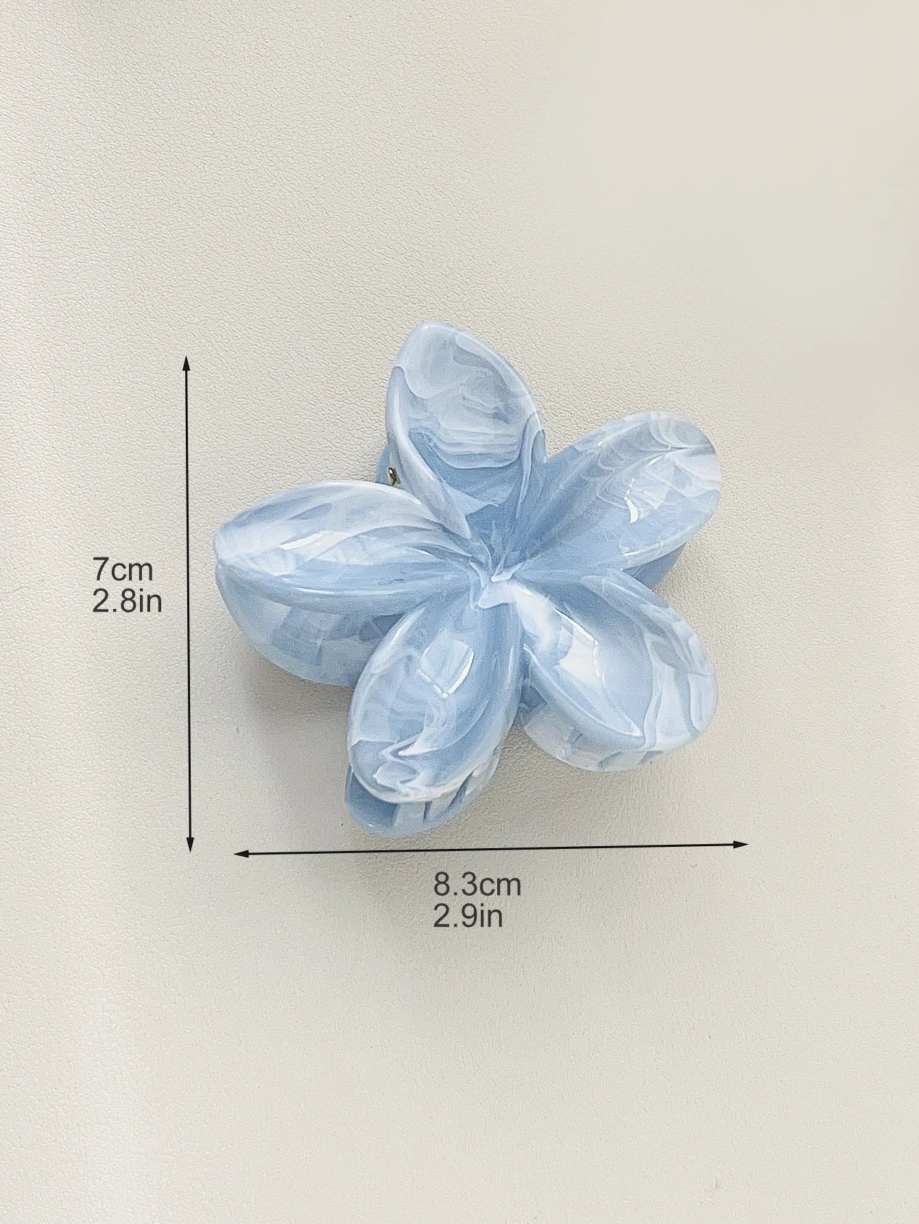 2 Pcs Marble Flower Hair Claw Clips – Cute Beach Hair Accessories