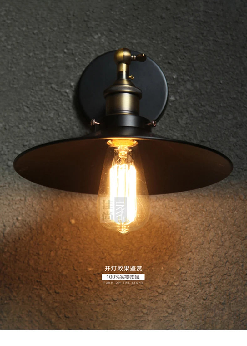 Vintage Wall Lamp with Switch – Adjustable Industrial Loft Light
