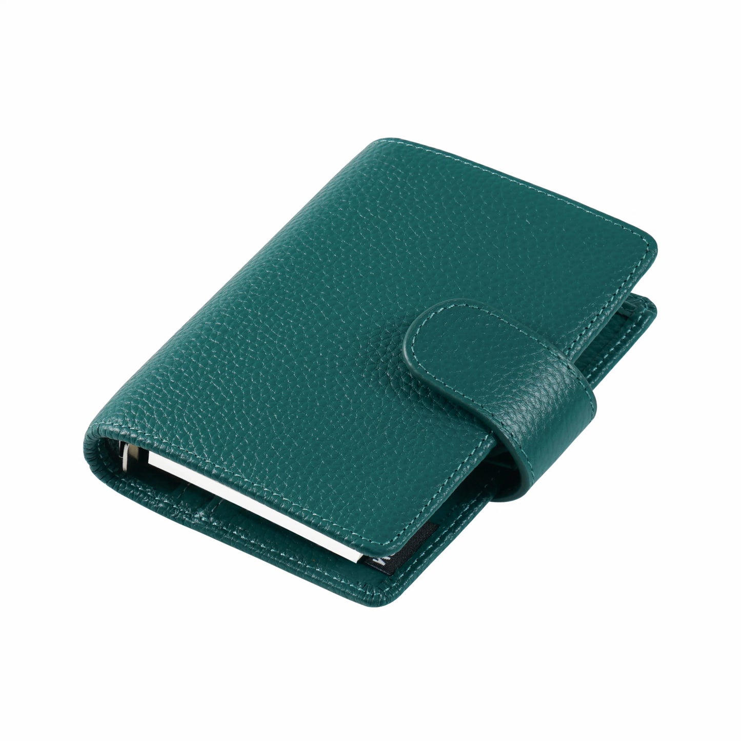 A8 / M5 Mini Rings Planner – Pebbled Grain Cowhide Leather Organizer