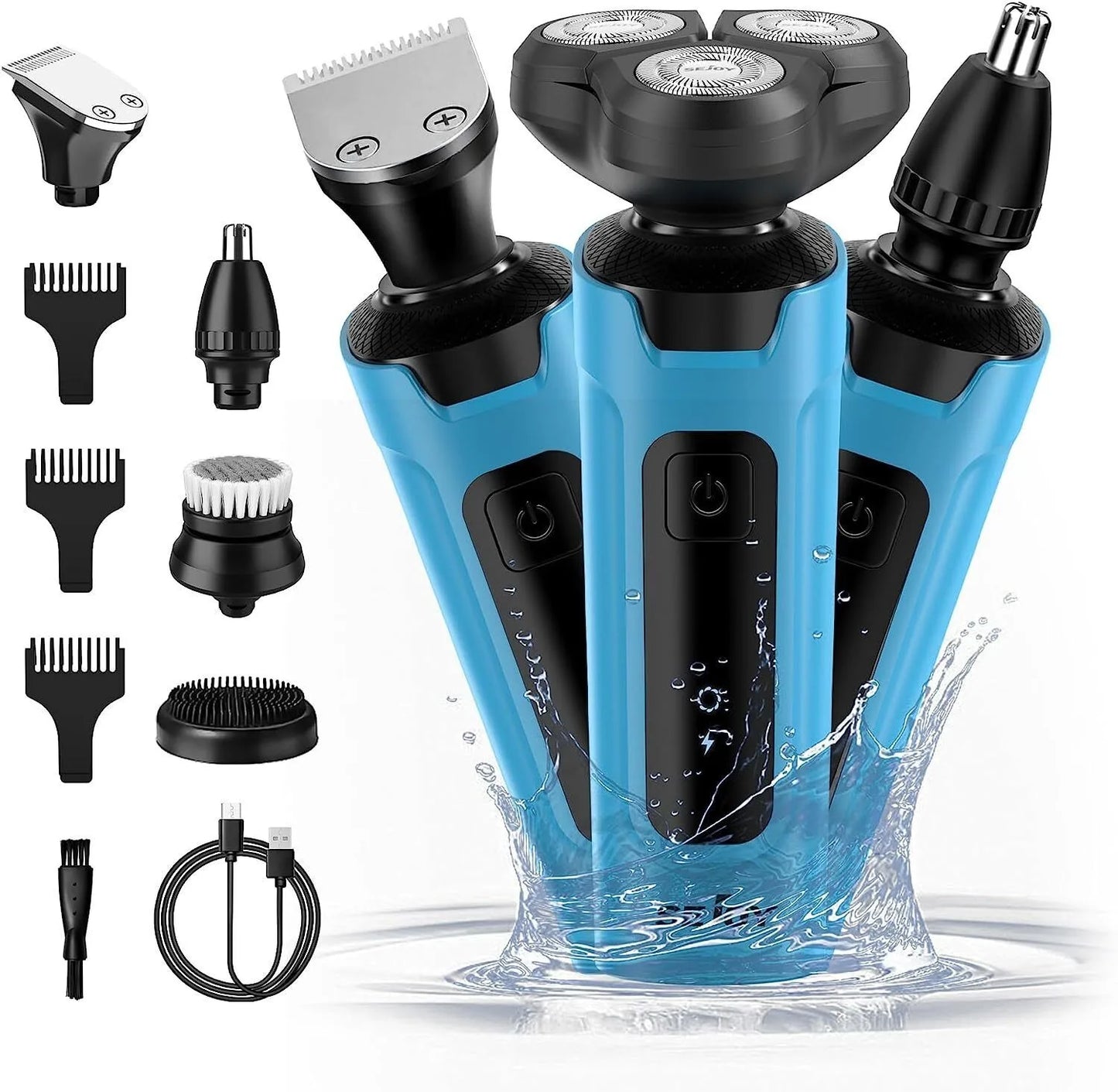 3-in-1 Electric Shaver – Beard, Nose & Razor Trimmer Waterproof