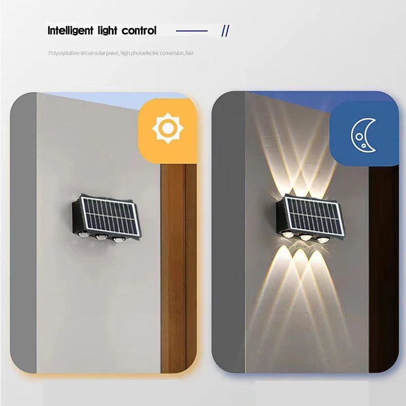 Solar LED Outdoor Wall Light – Waterproof Up & Down Lamp