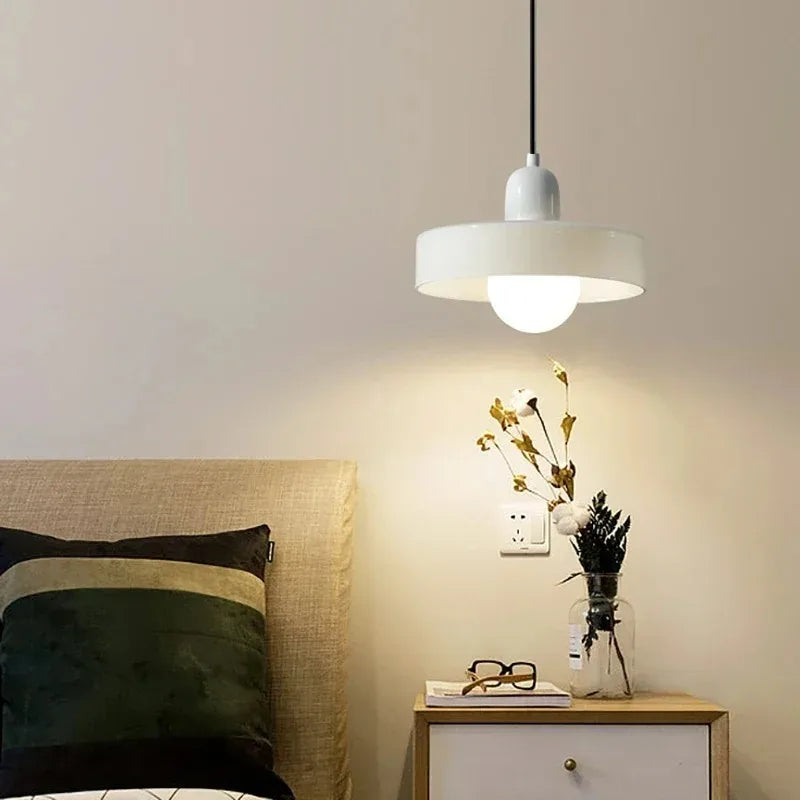 Nordic Retro Glass Pendant Lamp – E27 LED Indoor Chandelier