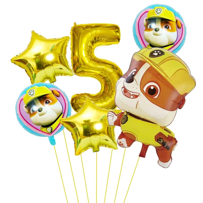 6pcs Paw Patrol Foil Balloons – Kids Birthday Party Decorations