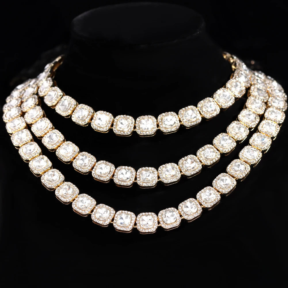 Hip Hop Iced Out Cuban Link Chain Necklace – Gold & Silver Men’s Gift