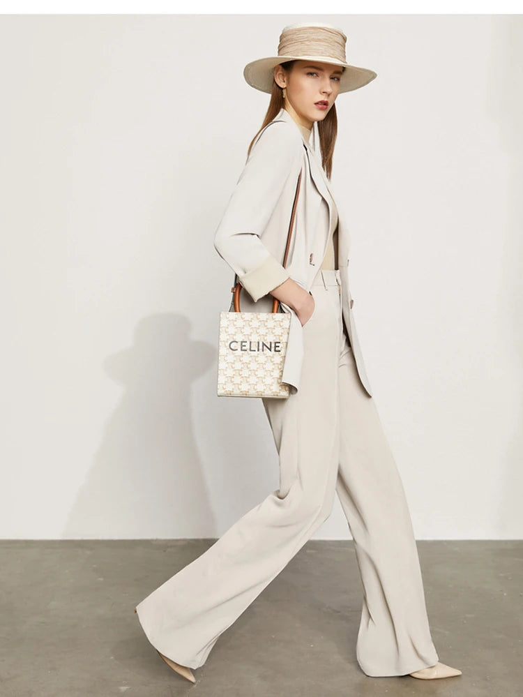 Women’s Wide Leg Chiffon Pants – High Waist Loose Office Trousers