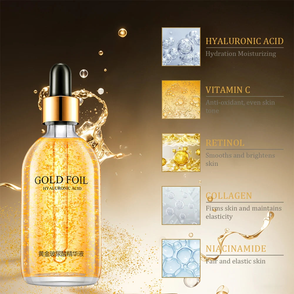 24K Gold Hyaluronic Acid Face Serum – Anti-Aging & Whitening Care
